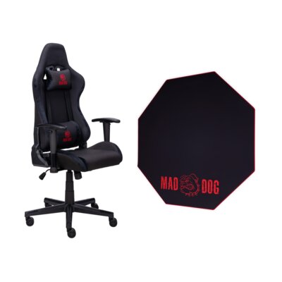 Fotel MAD DOG GCH710K Czarny + Mata pod fotel gamingowy MAD DOG GFM700