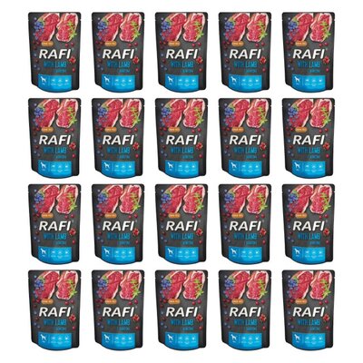 Karma dla psa RAFI z jagnięciną, borówką i żurawiną 20 x 300 g