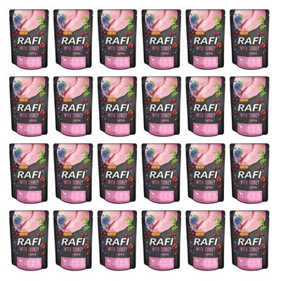 Karma dla psa RAFI z indykiem, borówką i żurawiną 24 x 300 g