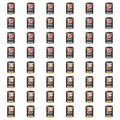 Karma dla psa RAFI Mix smaków z żołądkami wołowymi, szynką wieprzową, przepiórką, borówką i żurawiną 48 x 400 g