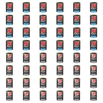 Karma dla psa RAFI Mix smaków z jagnięciną, żołądkami wołowymi, szynką wieprzową z borówką i żurawiną 48 x 400 g