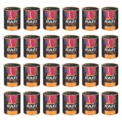 Karma dla psa RAFI z kaczką, borówką i żurawiną 24 x 800 g