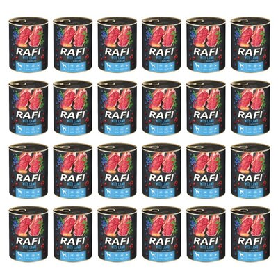 Karma dla psa RAFI z jagnięciną, borówką i żurawiną 24 x 800 g