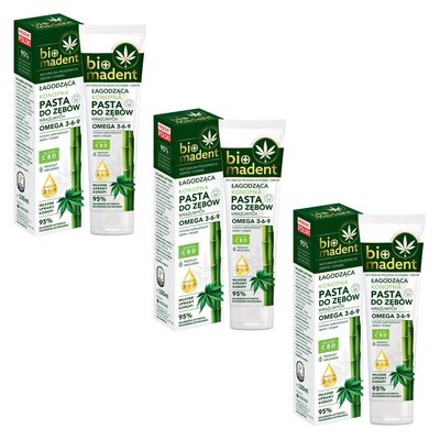 Pasta do zębów BIO MADENT Łagodząca Konopna 100 ml 3 szt.