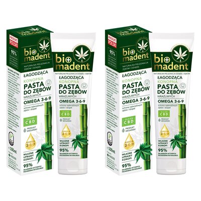 Pasta do zębów BIO MADENT Łagodząca Konopna 100 ml 2 szt.