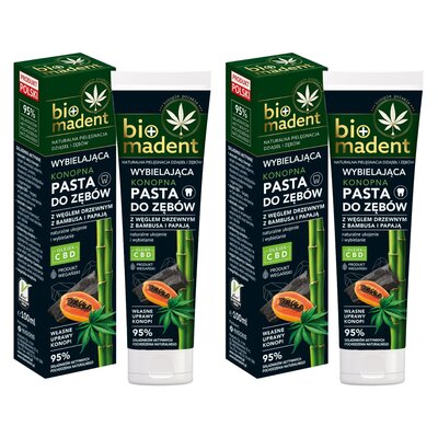 Pasta do zębów BIO MADENT Konopna z węglem drzewnym i papają 100 ml 2 szt.