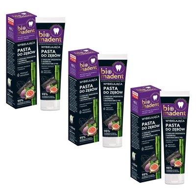 Pasta do zębów BIO MADENT z węglem drzewnym bambusowym i ekstraktem z fig 100 ml 3 szt.