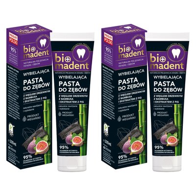 Pasta do zębów BIO MADENT z węglem drzewnym bambusowym i ekstraktem z fig 100 ml 2 szt.