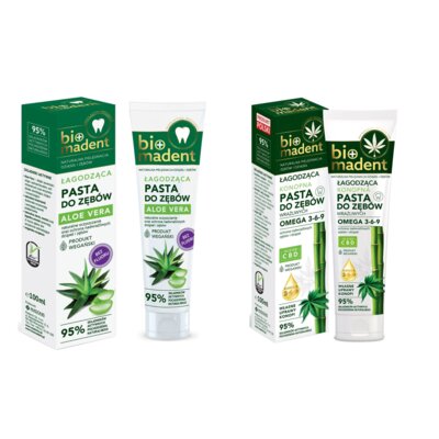 Pasta do zębów BIO MADENT Aloe Vera 100 ml + Pasta do zębów BIO MADENT Konopna Łagodząca 100 ml