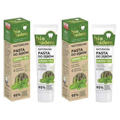 Pasta do zębów BIO MADENT Green Tea z prebiotykiem 100 ml 2 szt.
