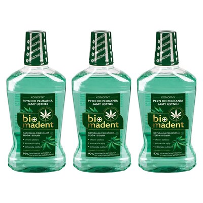 Płyn do płukania jamy ustnej BIO MADENT Konopny 3 x 500 ml