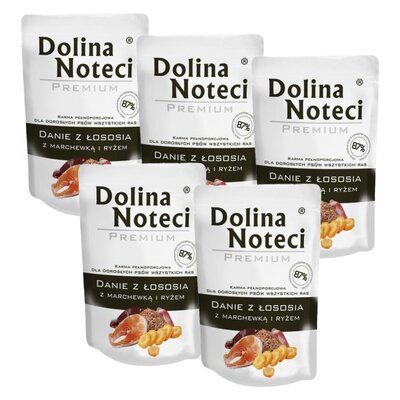 Karma dla psa DOLINA NOTECI Premium Danie z łososia z marchewką i ryżem 5 x 100 g