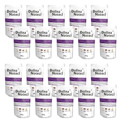 Karma dla psa DOLINA NOTECI Premium bogata w królika z żurawiną 20 x 150 g