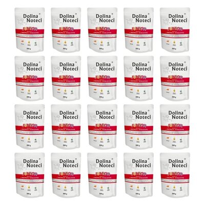 Karma dla psa DOLINA NOTECI Premium Junior bogata w serca wołowe 20 x 300 g