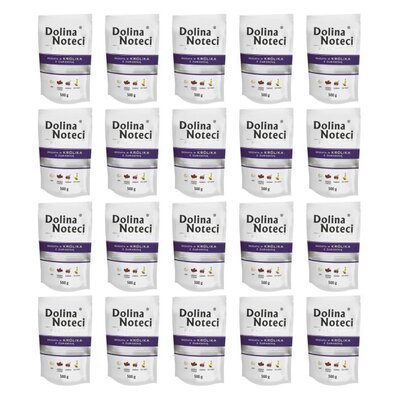 Karma dla psa DOLINA NOTECI Premium bogata w królika z żurawiną 20 x 500 g