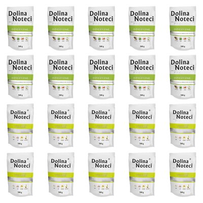 Karma dla psa DOLINA NOTECI Mix smaków Premium bogata w dziczyznę, gęś z ziemniakami 20 x 500 g
