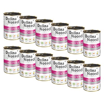 Karma dla psa DOLINA NOTECI Premium bogata w indyka 12 x 400 g
