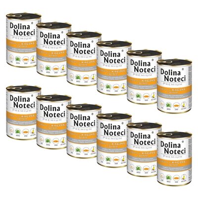 Karma dla psa DOLINA NOTECI Premium bogata w kaczkę z dynią 12 x 400 g