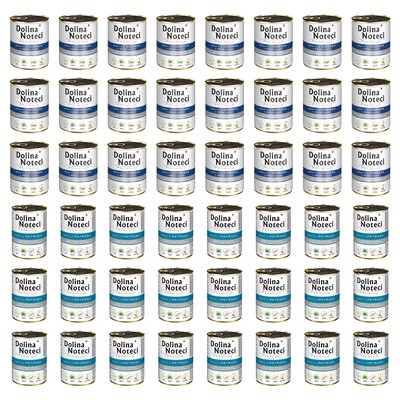 Karma dla psa DOLINA NOTECI Mix smaków Premium bogata w dorsza z brokułami, pstrąga 48 x 400 g