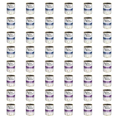 Karma dla psa DOLINA NOTECI Mix smaków Premium bogata w dorsza z brokułami, królika z żurawiną 48 x 400 g
