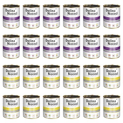 Karma dla psa DOLINA NOTECI Mix smaków Premium bogata w królika z żurawiną, kurczaka 24 x 800 g