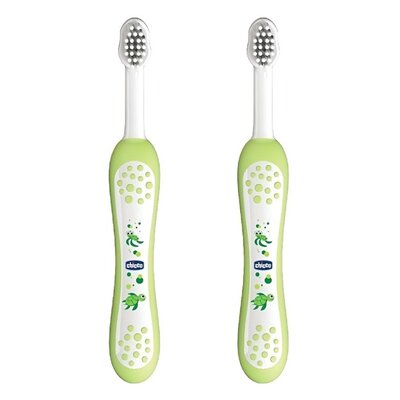 Szczoteczka do zębów CHICCO Zielony 6-36 m (2 sztuki)