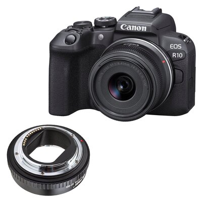 Aparat CANON EOS R10 + Obiektyw RF-S 18-45mm f/4.5-6.3 + Adapter VILTROX EF-R2