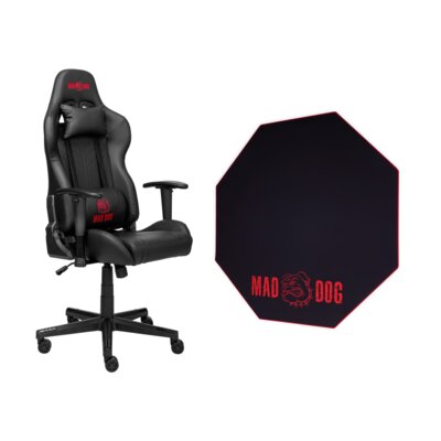 Fotel MAD DOG GCH701K Czarny + Mata pod fotel gamingowy MAD DOG GFM700