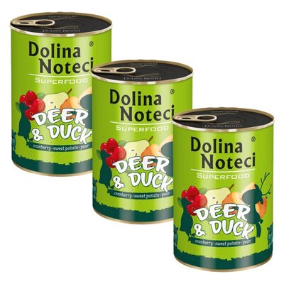 Karma dla psa DOLINA NOTECI Superfood z jeleniem i kaczką 3 x 400 g