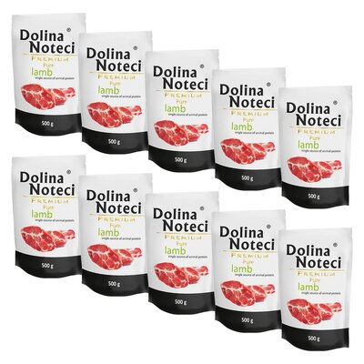 Karma dla psa DOLINA NOTECI Premium Pure bogata w jagnięcinę 10 x 500 g