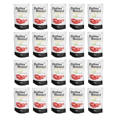 Karma dla psa DOLINA NOTECI Premium Pure bogata w jagnięcinę 20 x 500 g