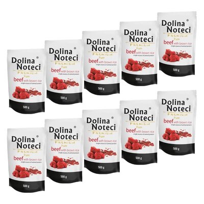 Karma dla psa DOLINA NOTECI Premium Pure bogata w wołowinę z ryżem 10 x 500 g