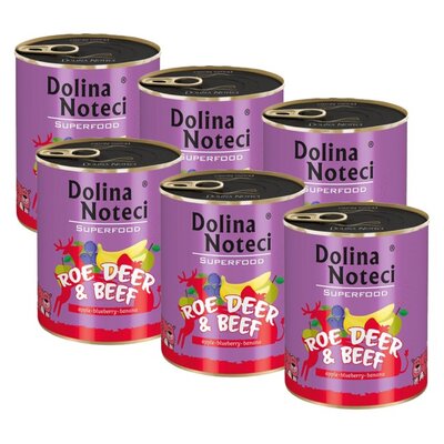 Karma dla psa DOLINA NOTECI Superfood z sarną i wołowiną 6 x 800 g