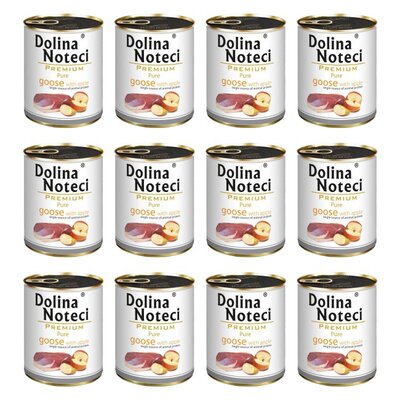 Karma dla psa DOLINA NOTECI Premium Pure bogata w gęś z jabłkiem 12 x 800 g