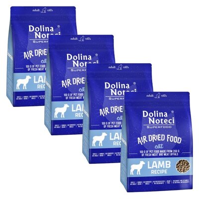 Karma dla kota suszona DOLINA NOTECI Superfood z jagnięciny 4 x 1 kg