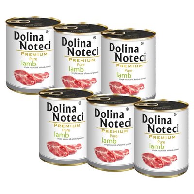 Karma dla psa DOLINA NOTECI Premium Pure bogata w jagnięcinę 6 x 800 g