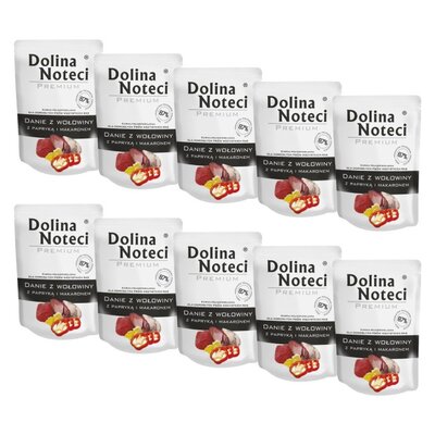 Karma dla psa DOLINA NOTECI Premium Danie z wołowiny z papryką i makaronem 10 x 300 g