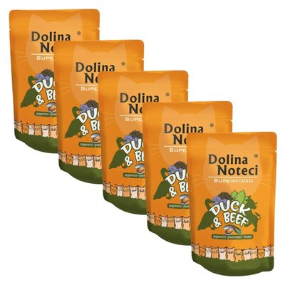 Karma dla kota DOLINA NOTECI Superfood z kaczką i wołowiną 5 x 85 g
