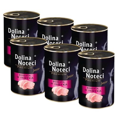 Karma dla kota DOLINA NOTECI Premium Junior z indykiem 6 x 400 g