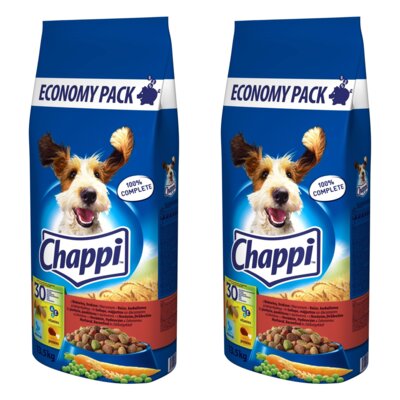 Karma dla psa CHAPPI Wołowina z drobiem 2 x 13.5 kg