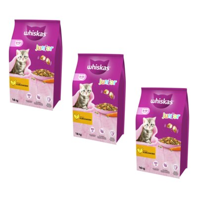 Karma dla kota WHISKAS Junior Kurczak 3 x 14 kg