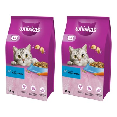 Karma dla kota WHISKAS Tuńczyk z warzywami 2 x 14 kg