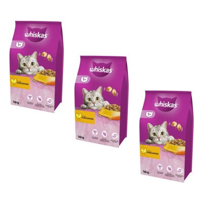 Karma dla kota WHISKAS Kurczak 3 x 14 kg