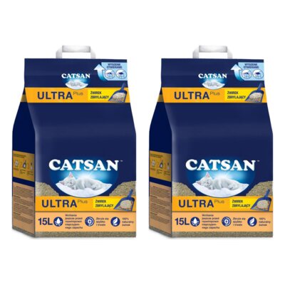 Żwirek dla kota CATSAN Ultra 2 x 15 l