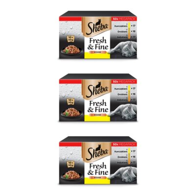 Karma dla kota SHEBA Fresh & Fine Drobiowe smaki (150 x 50 g)