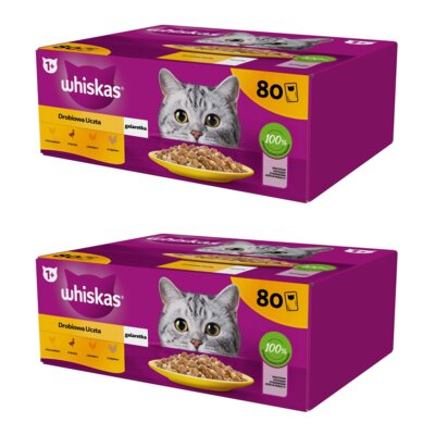 Karma dla kota WHISKAS Drobiowe Smaki (160 x 85 g)