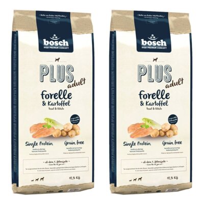 Karma dla psa BOSCH Plus Adult Pstrąg z ziemniakami 2 x 12.5 kg