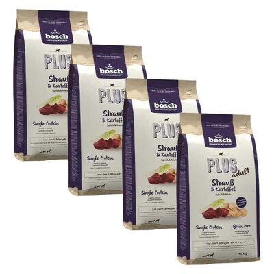 Karma dla psa BOSCH Plus Adult Struś z ziemniakami 4 x 2.5 kg