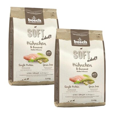 Karma dla psa BOSCH Soft Kurczak z bananem 2 x 2.5 kg