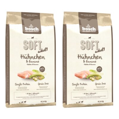 Karma dla psa BOSCH Soft Kurczak z bananem 2 x 12.5 kg